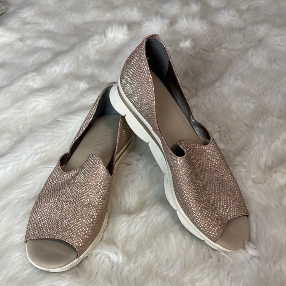 The FLEXX Peep-Toe Shoes Snakeskin Embossed Leather Roma Women Size 8